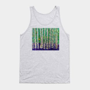 Silver Birch Trees in a Bluebell wood Tank Top